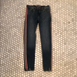 Zara denim with red stripe down the leg